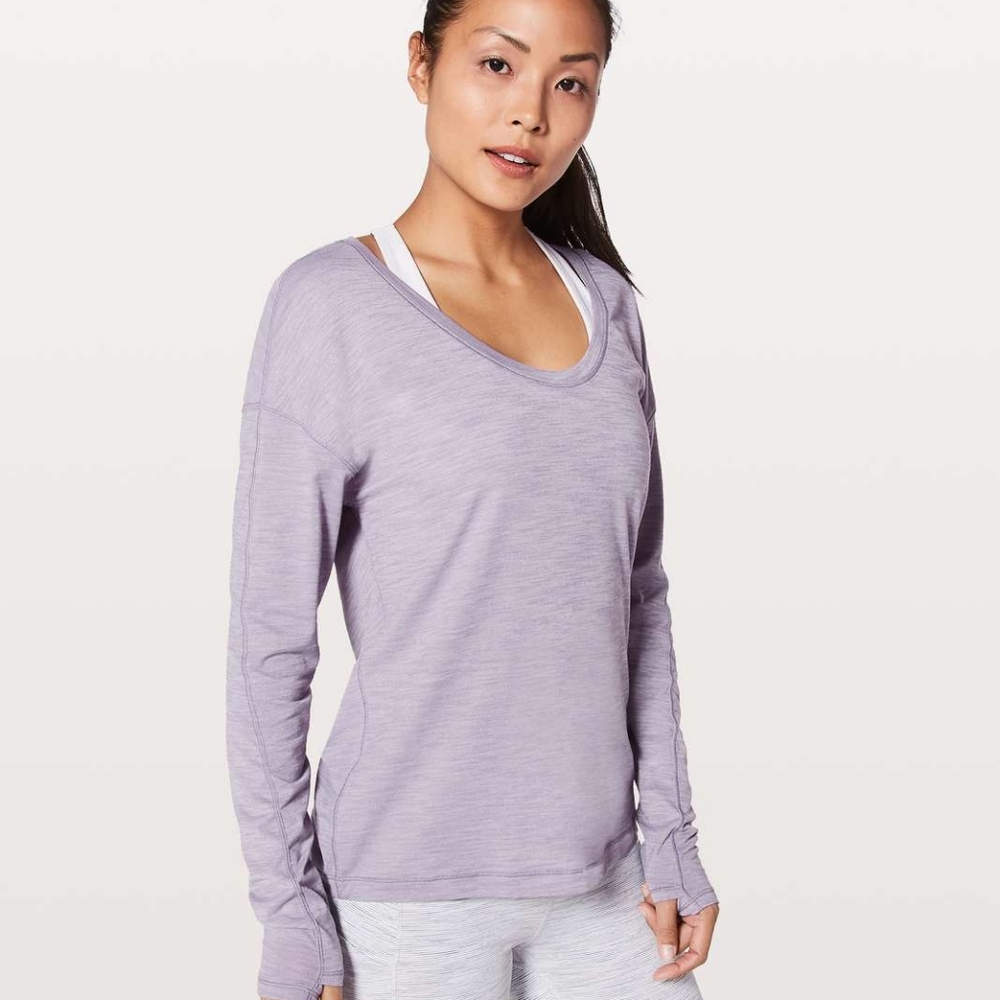 Lululemon Meant To Move Long Sleeve Heathered Dusty Dawn